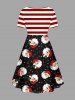 Christmas Santa Claus Snowflake Print Plus Size Matching Outfit For Couples -  