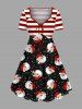 Christmas Santa Claus Snowflake Print Plus Size Matching Outfit For Couples -  