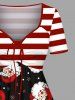 Christmas Santa Claus Snowflake Print Plus Size Matching Outfit For Couples -  