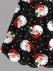 Christmas Santa Claus Snowflake Print Plus Size Matching Outfit For Couples -  