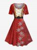 Christmas Snowflake Sparkling Sequin 3D Print Plus Size Matching Outfit For Couples -  