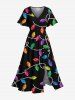Colorful Christmas Light Print Plus Size Matching Outfit For Couples -  