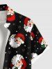 Chemise à boutons et poche pour homme, grande taille, motif Père Noël et flocons de neige. - Noir L