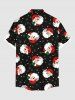 Chemise à boutons et poche pour homme, grande taille, motif Père Noël et flocons de neige. - Noir L