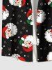 Chemise à boutons et poche pour homme, grande taille, motif Père Noël et flocons de neige. - Noir L