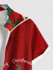 Plus Size Christmas Ball Coconut Tree Plaid Print Buttons Pocket Shirt For Men -  