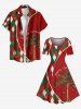 Plus Size Christmas Ball Coconut Tree Plaid Print Vintage Dress -  