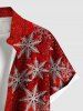 Plus Size Christmas Snowflake Sparkling Sequin 3D Print Buttons Pocket Shirt For Men -  