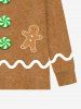 Plus Size Men's Christmas Gingerbread Candy Bowknot Print T-shirt and Jogger Pants Pajama Set -  