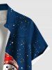 Chemise à poches boutonnées grande taille pour homme, imprimée sapin de Noël, bonhomme de neige et banane galaxie - Bleu Marine XL