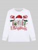 Plus Size Men's Christmas Tree Snowflake Gingerbread Hat Candy Letters Print T-shirt and Jogger Pants Pajama Set -  