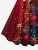 Robe débardeur grande taille imprimée boules de Noël, étoiles et flocons de neige - Rouge 5X