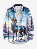 Christmas Tree Elk Forest Print Plus Size Matching Outfit For Couples -  
