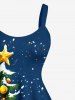 Christmas Tree Snowman Banana Galaxy Print Plus Size Matching Outfit For Couples -  
