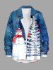 Christmas Tree Snowman Forest Print Plus Size Matching Outfit For Couples -  