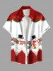 Christmas Ball Tree Snowman Bowknot Colorblock Print Plus Size Matching Outfit For Couples -  