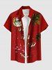 Christmas Santa Claus Elk Sled Coconut Tree Print Plus Size Matching Outfit For Couples -  