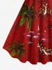 Christmas Santa Claus Elk Sled Coconut Tree Print Plus Size Matching Outfit For Couples -  