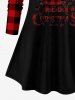 Merry Christmas Tree Star Snowflake Plaid Print Plus Size Matching Set -  
