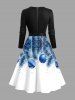 Christmas Ball Snowflake Leaf Print Plus Size Matching Outfit For Couples -  