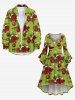 Christmas Ball Flowers Snowflake Print Plus Size Matching Outfit For Couples -  