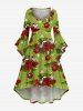Christmas Ball Flowers Snowflake Print Plus Size Matching Outfit For Couples -  