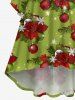 Christmas Ball Flowers Snowflake Print Plus Size Matching Outfit For Couples -  