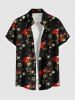 Ensemble assorti grande taille pour couples, imprimé fleurs de Noël, étoiles et flocons de neige - Noir 