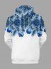 Plus Size Christmas Ball Snowflake Leaf Print Drawstring Pocket Hoodie For Men -  