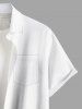 Plus Size Rose Flower Leaf Paint Splatter Print Buttons Pocket Hawaii Shirt For Men - Blanc de Crème  4XL