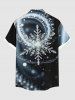 Chemise à poches boutonnées grande taille pour homme, imprimé flocons de neige lumineux de Noël - Noir L