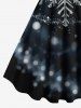 Robe trapèze grande taille à imprimé flocons de neige et pois lumineux de Noël - Noir 6X