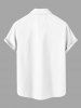 Plus Size Christmas Snowman Print Button Pocket Shirt For Men -  