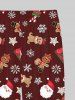 Pantalon de jogging pyjama imprimé Père Noël, flocons de neige et pain d'épice pour homme grande taille - Rouge XL