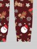 Pantalon de jogging pyjama imprimé Père Noël, flocons de neige et pain d'épice pour homme grande taille - Rouge XL