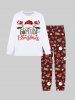 Plus Size Men's Christmas Tree Hat Candy Letters Print Long Sleeves T-shirt -  