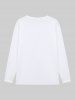 Plus Size Men's Christmas Tree Hat Candy Letters Print Long Sleeves T-shirt -  