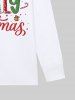 Plus Size Men's Christmas Tree Hat Candy Letters Print Long Sleeves T-shirt -  
