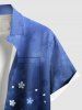 Chemise hawaïenne grande taille pour homme, à imprimé floral ombré, boutons et poche. - Bleu Ciel 3XL