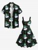 Robe débardeur grande taille à imprimé sapin de Noël, bonhomme de neige, étoiles et pois - Noir XXS