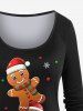 Women's Christmas Tree Star Gingerbread Print T-shirt and Leggings Plus Size Matching Set -  