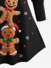 Women's Christmas Tree Star Gingerbread Print T-shirt and Leggings Plus Size Matching Set -  