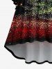 Christmas Tree Star Galaxy Sparkling Sequin 3D Print Plus Size Matching Outfit For Couples -  