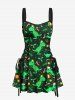 Christmas Holly Fruit Star Dinosaur Candy Print Plus Size Matching Outfit For Couples -  