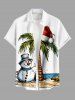 Christmas Hat Snowman Coconut Tree Print Plus Size Matching Outfit For Couples -  