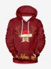 Christmas Hat Elk Print Plus Size Matching Outfit For Couples -  