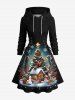 Christmas Tree Snowflake Snowman Candy House Ombre Galaxy Print Plus Size Matching Outfit For Couples -  