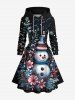 Christmas Snowman Flowers Print Plus Size Matching Outfit For Couples -  