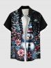 Christmas Snowman Flowers Print Plus Size Matching Outfit For Couples -  
