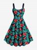 Christmas Holly Fruit Leaf Print Plus Size Matching Outfit For Couples -  